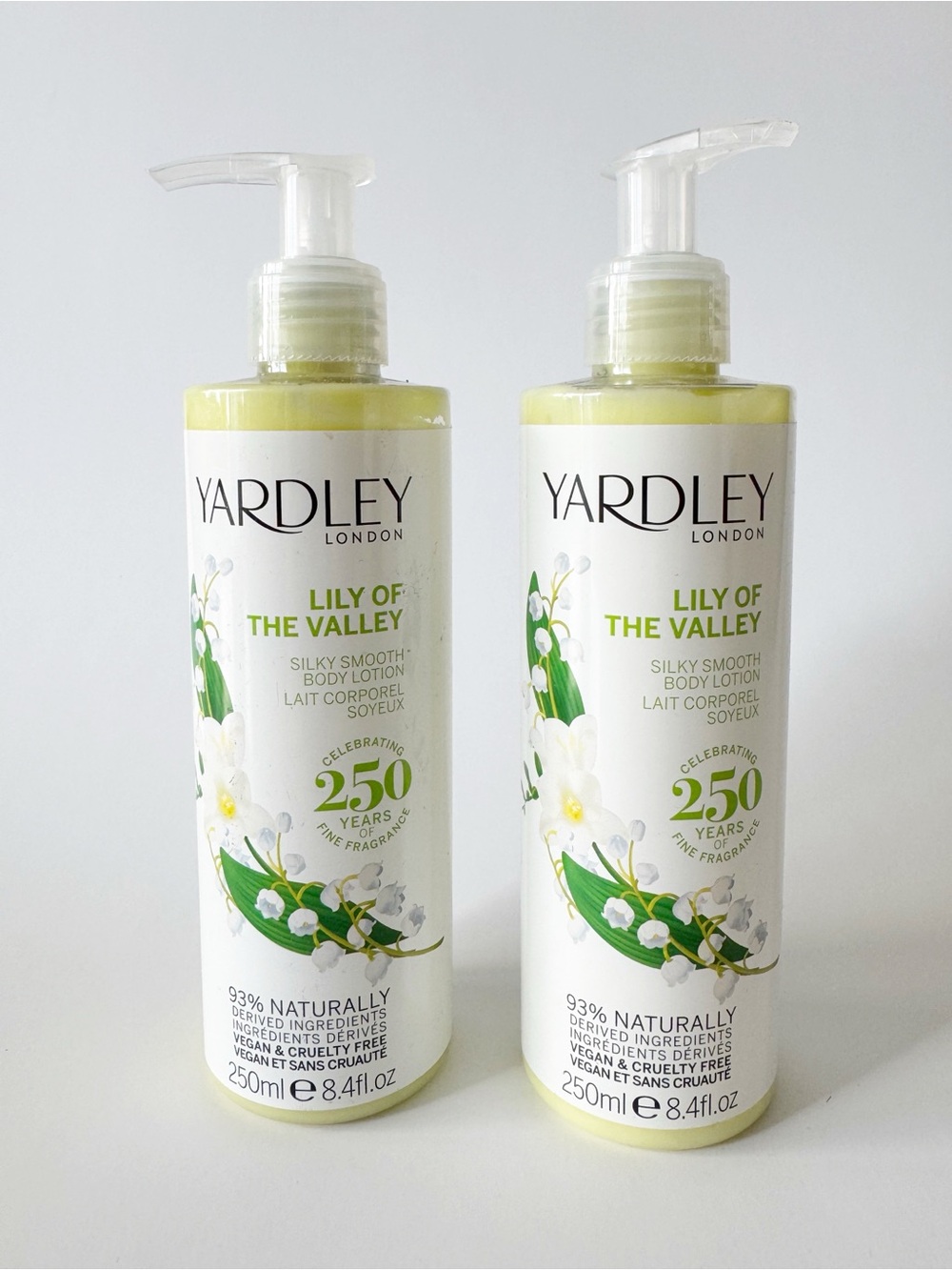 2 x YARDLEY by Yardley LILY OF THE VALLEY BODY LOTION 8.4 OZ